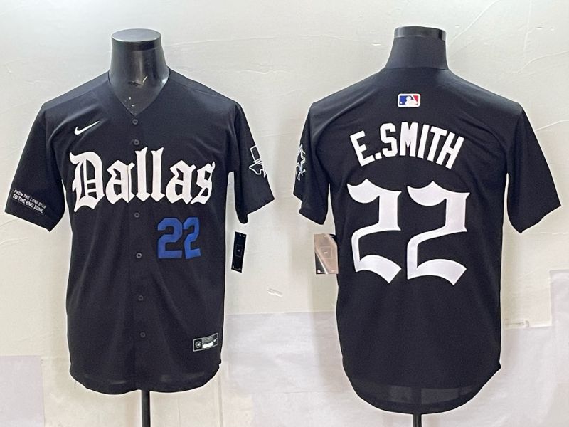Men 2025 Nike Dallas Cowboys #22 E.Smith Black 5th generation Joint Name Limited NFL Jersey 05->dallas cowboys->NFL Jersey
